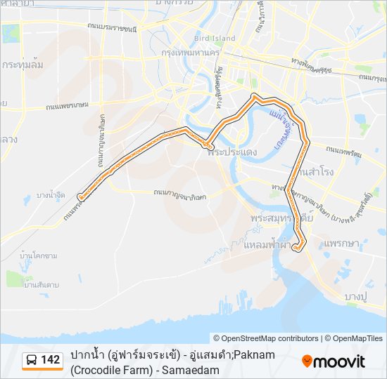142 รถบัส แผนที่สายรถ