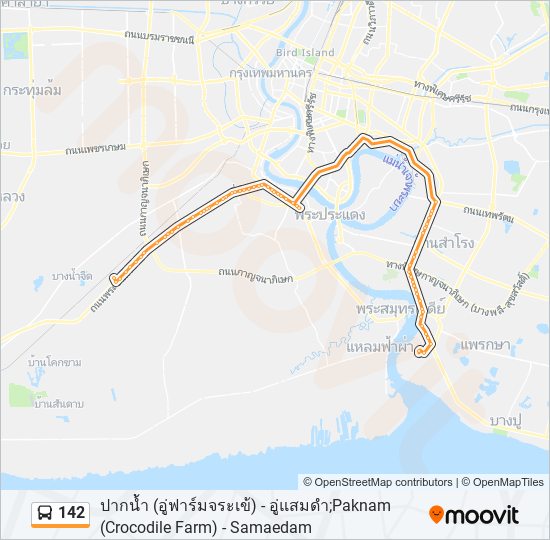 142 รถบัส แผนที่สายรถ