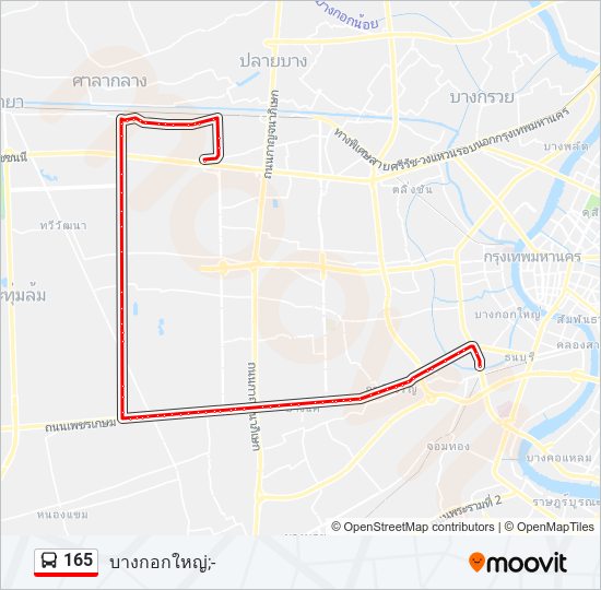 165 รถบัส แผนที่สายรถ