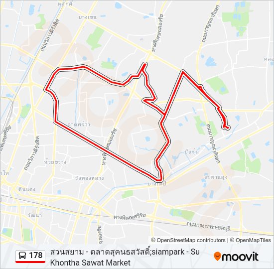 178 รถบัส แผนที่สายรถ