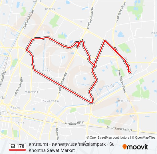 178 รถบัส แผนที่สายรถ