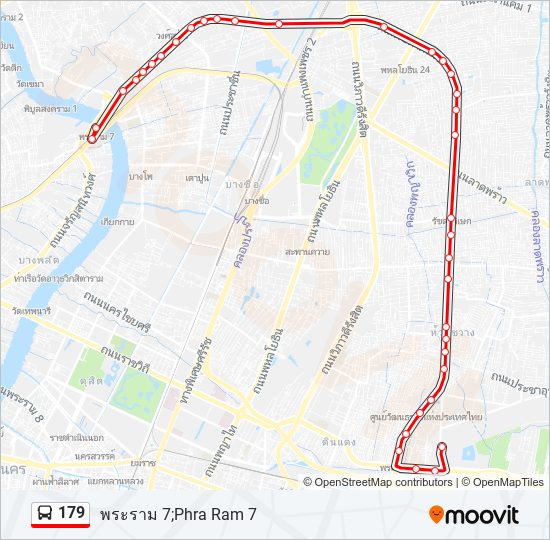 179 รถบัส แผนที่สายรถ