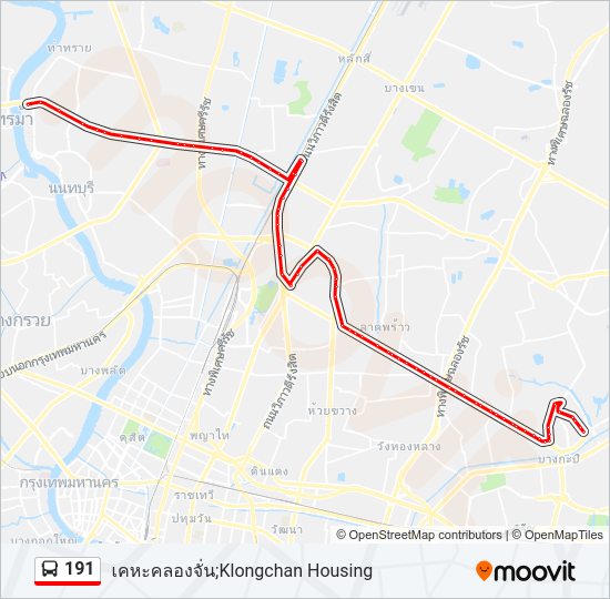 191 รถบัส แผนที่สายรถ
