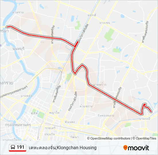 191 รถบัส แผนที่สายรถ