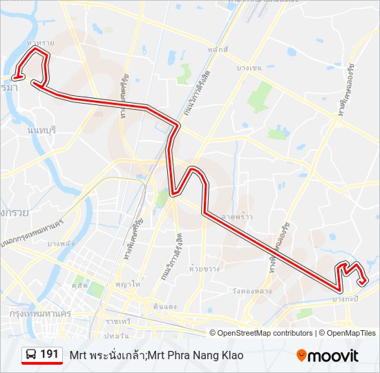 191 รถบัส แผนที่สายรถ