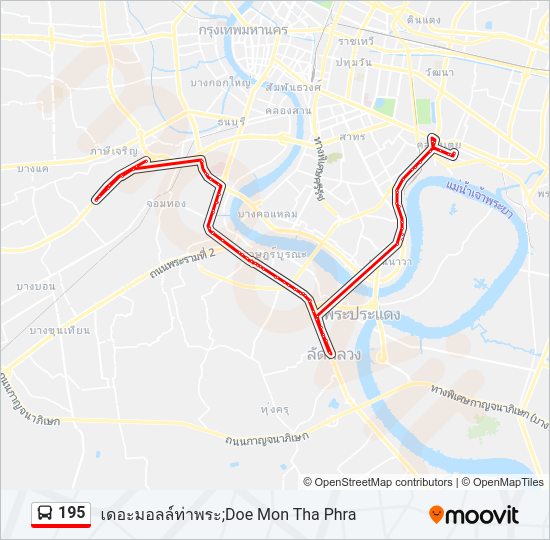 195 รถบัส แผนที่สายรถ