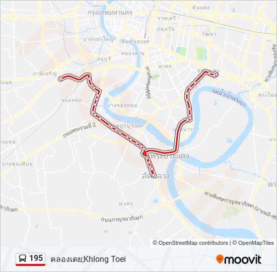 195 bus Line Map