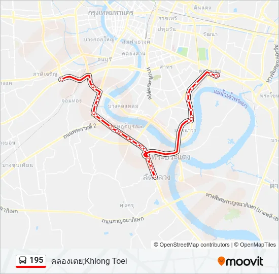 195 รถบัส แผนที่สายรถ