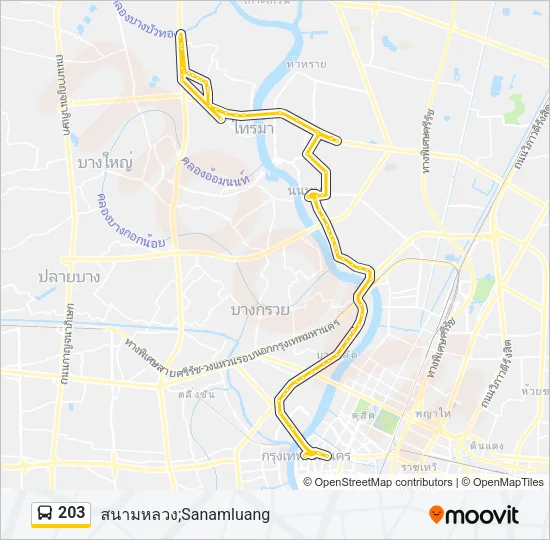 203 Bus Line Map