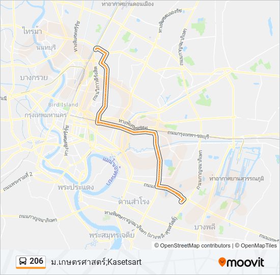 206 Route: Schedules, Stops & Maps - ม.เกษตรศาสตร์;Kasetsart (Updated)