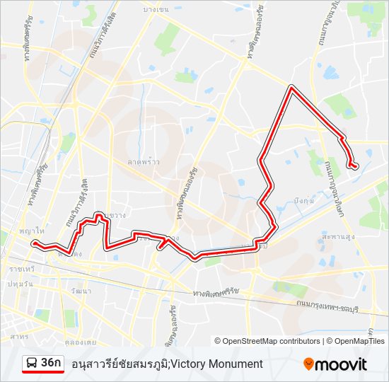 36ก รถบัส แผนที่สายรถ