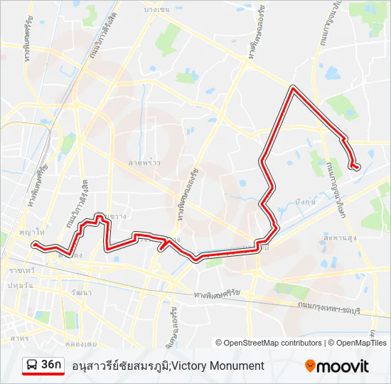 36ก Bus Line Map