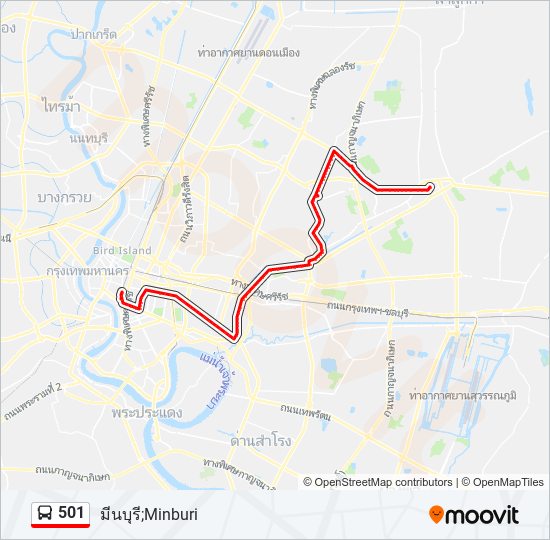 501 bus Line Map