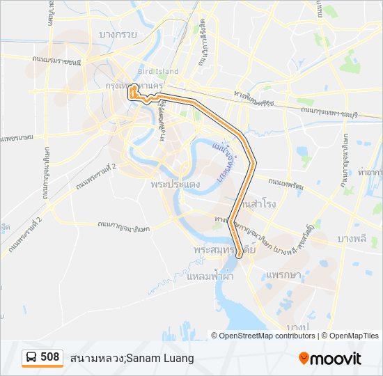 508 รถบัส แผนที่สายรถ