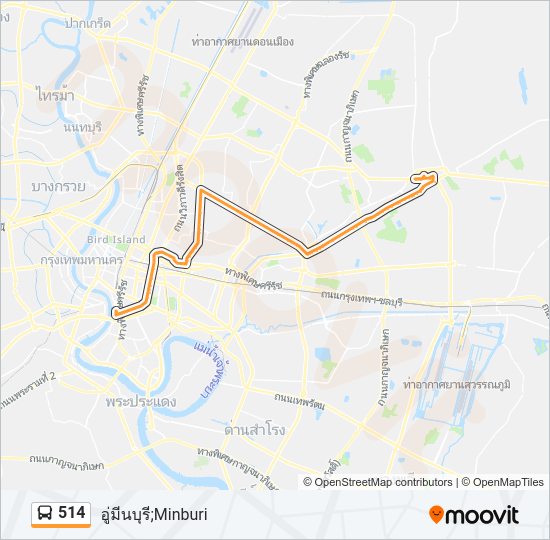514 รถบัส แผนที่สายรถ