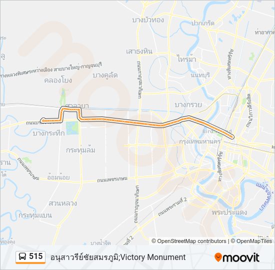 515 รถบัส แผนที่สายรถ