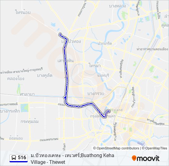 516 รถบัส แผนที่สายรถ