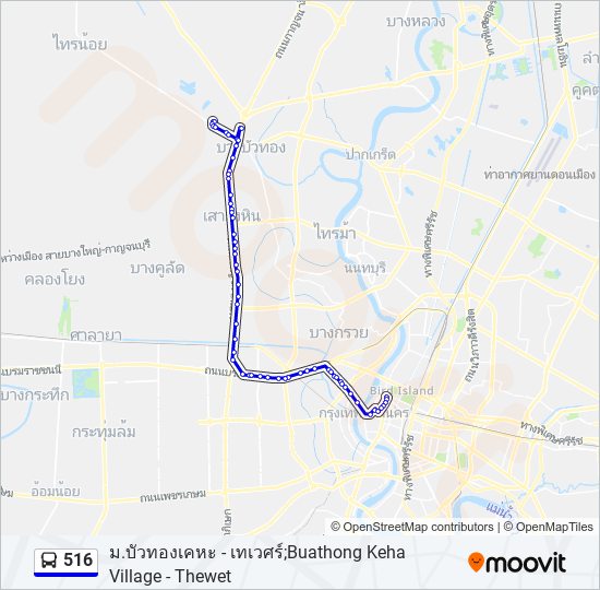 516 รถบัส แผนที่สายรถ