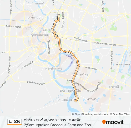 536 รถบัส แผนที่สายรถ