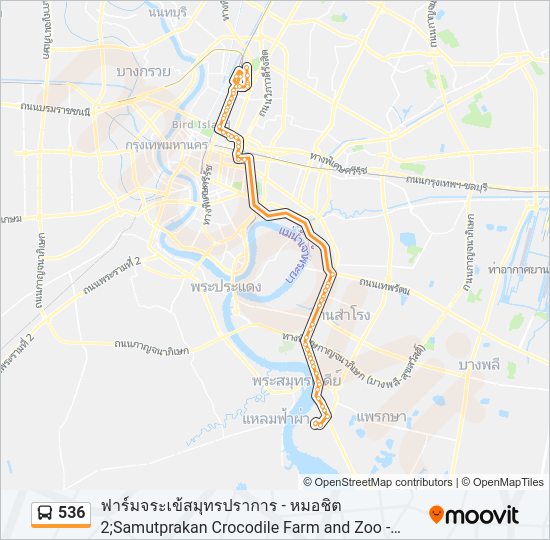 536 รถบัส แผนที่สายรถ