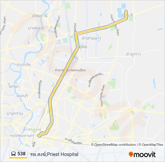 538 รถบัส แผนที่สายรถ