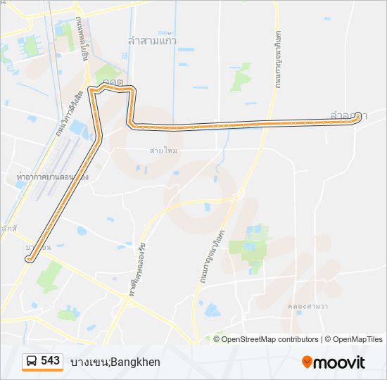 543 รถบัส แผนที่สายรถ