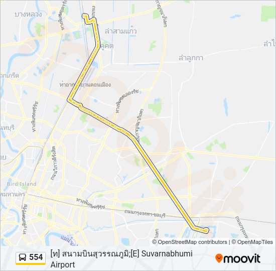 554 รถบัส แผนที่สายรถ
