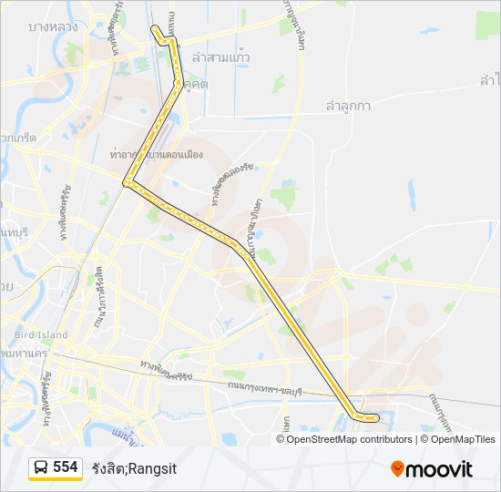554 รถบัส แผนที่สายรถ