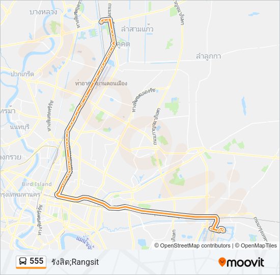 555 รถบัส แผนที่สายรถ