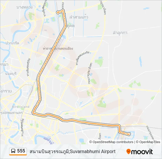 555 Bus Line Map