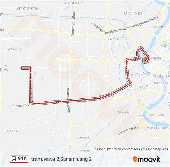 91ก รถบัส แผนที่สายรถ