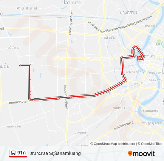 91ก รถบัส แผนที่สายรถ