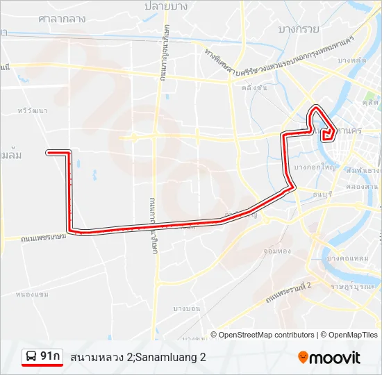 91ก รถบัส แผนที่สายรถ