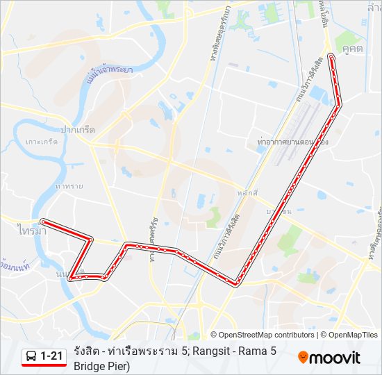 1-21 bus Line Map