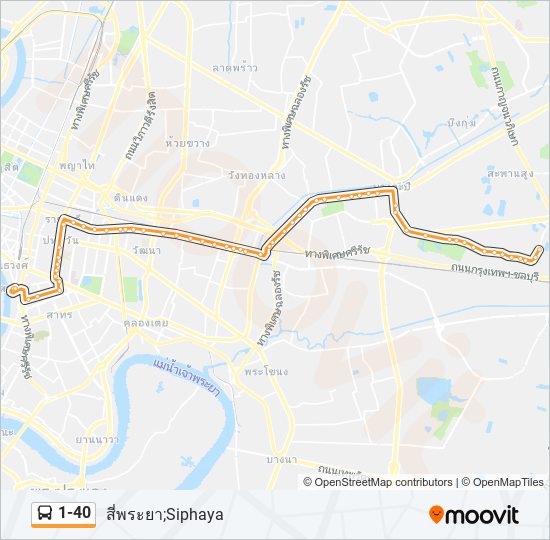 1-40 รถบัส แผนที่สายรถ
