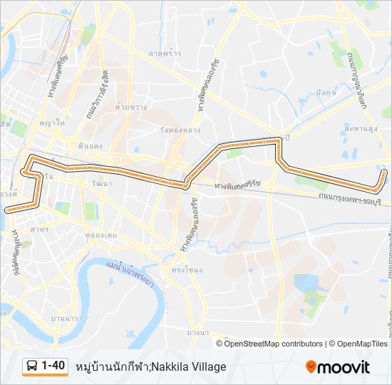 1-40 รถบัส แผนที่สายรถ