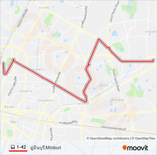1-42 รถบัส แผนที่สายรถ