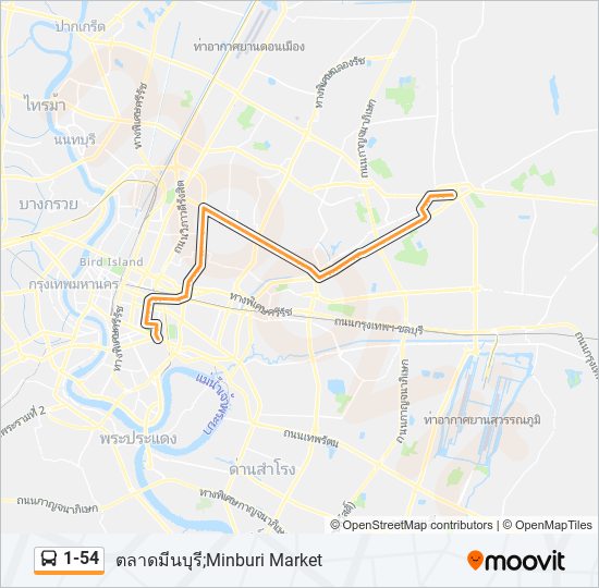 1-54 bus Line Map