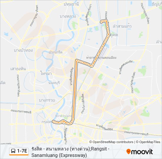 1-7E รถบัส แผนที่สายรถ