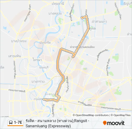 1-7E Bus Line Map