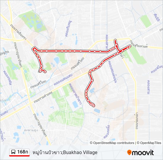 168ก รถบัส แผนที่สายรถ