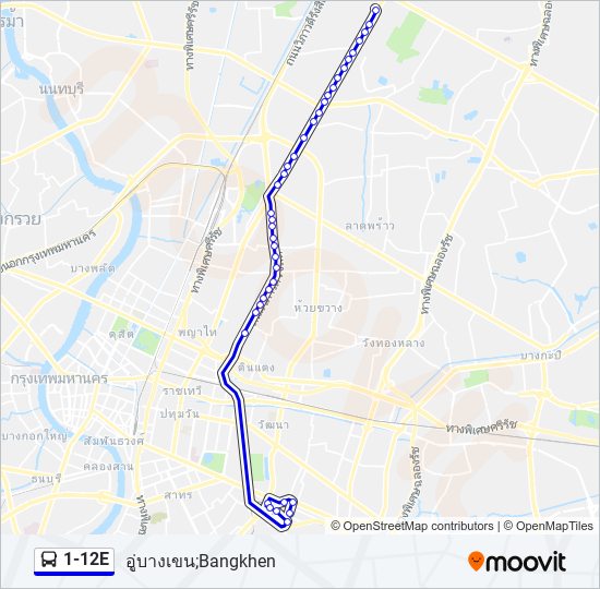 1-12E รถบัส แผนที่สายรถ