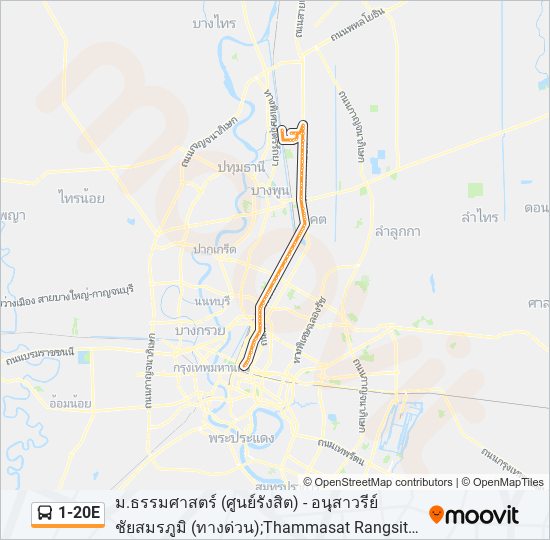 1-20E รถบัส แผนที่สายรถ