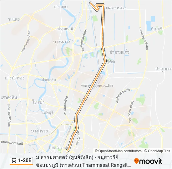 1-20E Bus Line Map