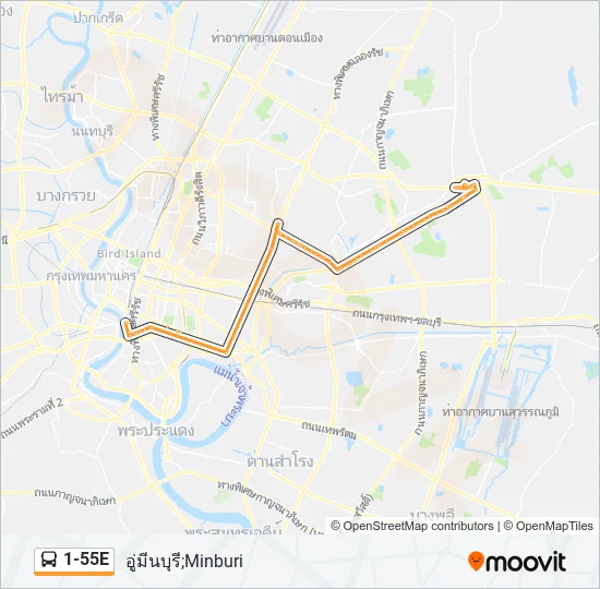 1-55E Bus Line Map