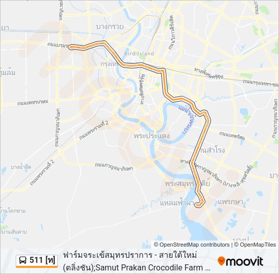 511 [ท] รถบัส แผนที่สายรถ