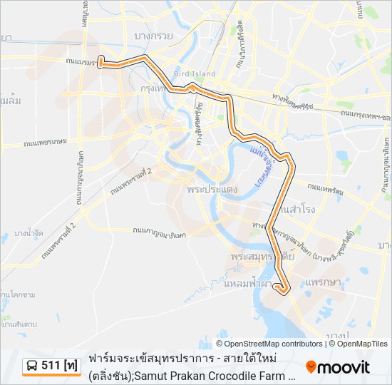 511 [ท] รถบัส แผนที่สายรถ