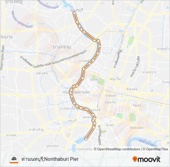 เรือด่วนธงส้ม Ferry Line Map