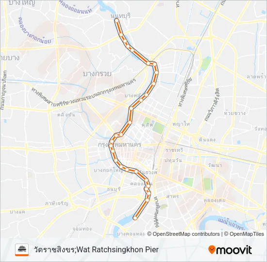 เรือด่วนธงส้ม Ferry Line Map
