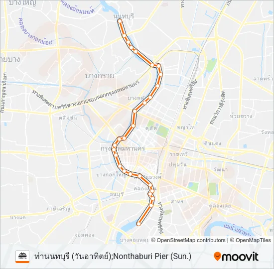เรือด่วนธงส้ม Ferry Line Map